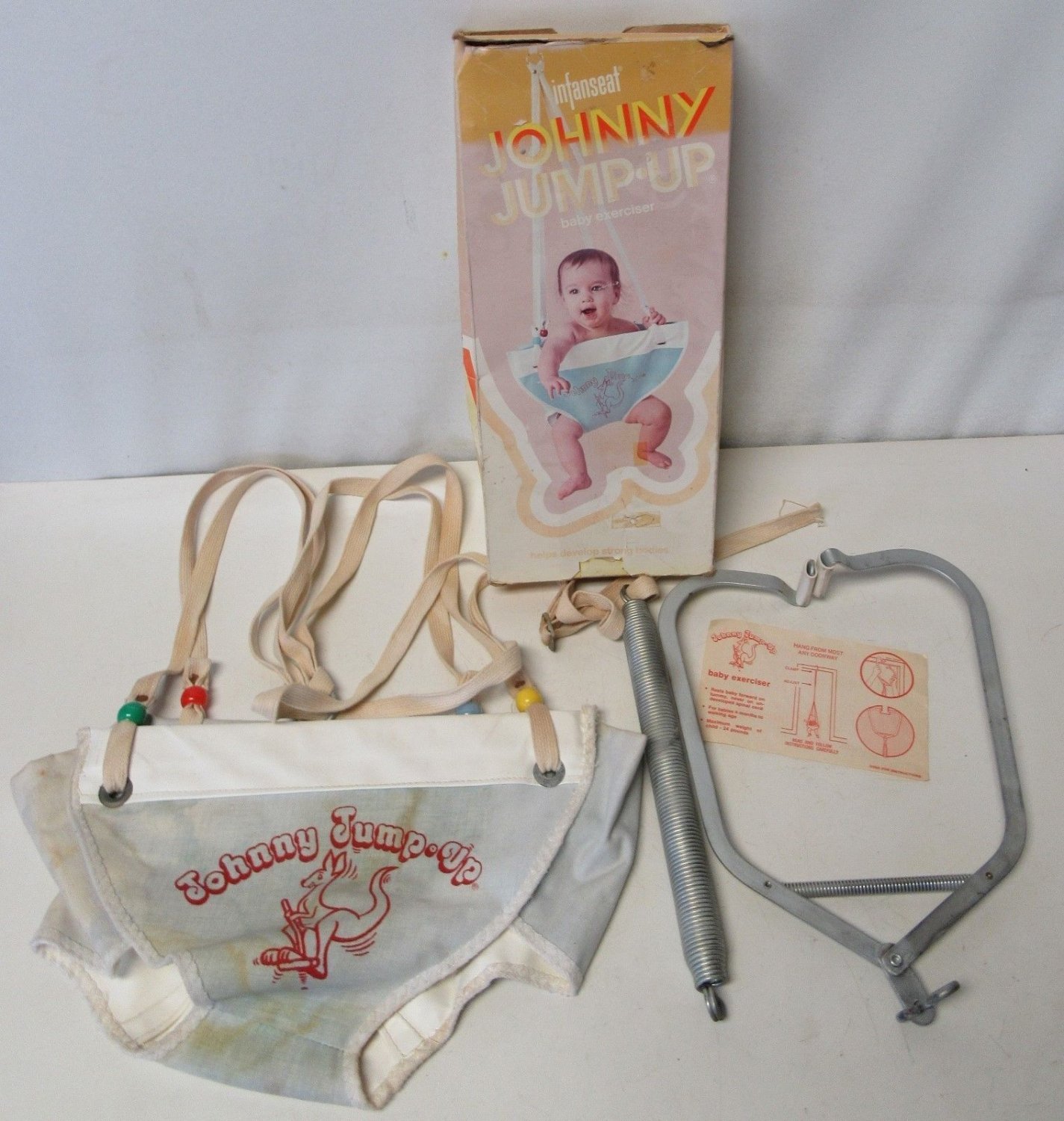 vintage-johnny-jumper-jump-up-baby-exerciser-infantseat-blue-canvas