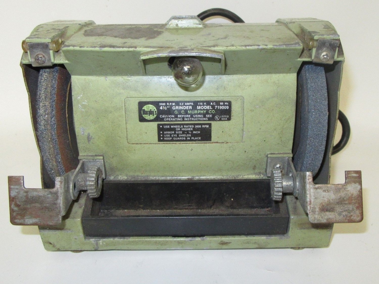 Vintage Bench Grinder 4 1/2" G.C Murphy Works Small Space Grinder