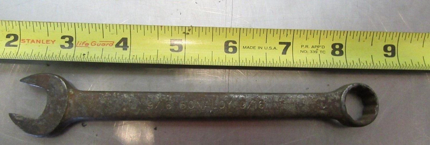 Bonaloy BONNEY USA COMBINATION 9/16 OPEN BOX END WRENCH 1163 Vintage