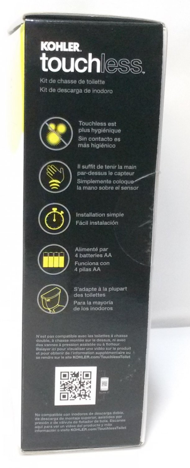 KOHLER 19540 TOUCHLESS TOILET FLUSH KIT Missing Batteries/Trip Lever Hole Cover