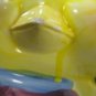 VTG Yellow Baby Chick Planter Cookie Jar Easter Candy Basket Pottery Unmarked