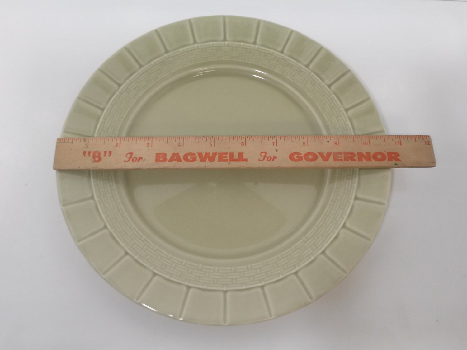 Basketweave Green Martha Stewart Dinner Plate