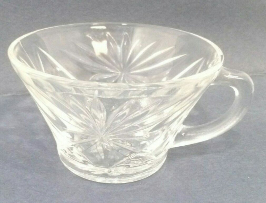 Vintage Anchor Hocking Early American Prescut Clear Glass Punch Cup
