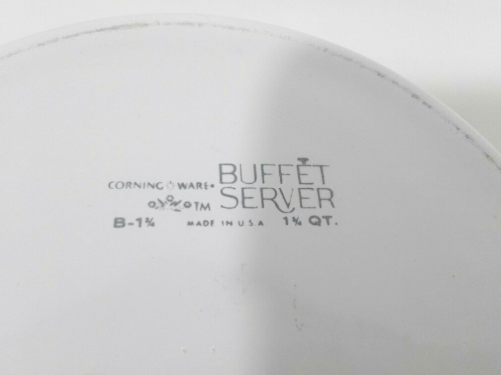 Corning Ware B-1 3/4 Buffet Server 1 3/4 Quart Casserole Base, White
