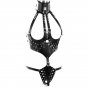 Leather Spike Body Harness Bra