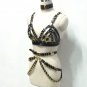 Handcrafted Sexy Heavy Duty Black Set (Bra, Choker & Waist Belt)