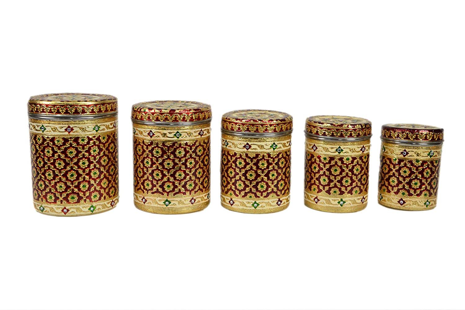 Meenakari Print Stainless Steel Container Set