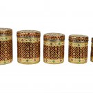 Meenakari Print Stainless Steel Container Set