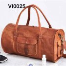 Handcrafted Duffle Leather Bag (Brown) | 100% Genuine Leather