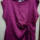 New York & Company Fuchsia Pink Sleeveless Blouse Top w/ Built-in Belt