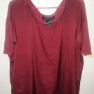 Maroon Red Short Sleeve Blouse Top