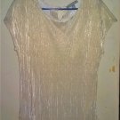 Light Gold Short Sleeve Blouse Top