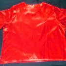 Red Short Sleeve Polyester Blouse Top Red Short Sleeve Polyester Blouse Top