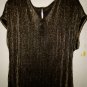 Gold Brown Sparkly Stretch Short Sleeve Blouse Top