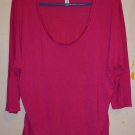 2X Blouse Pink Rayon Round Neck Short Sleeve Stretch Top 2X Blouse Pink Rayon Round Neck Short Sleeve Stretch Top