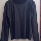 Black Blouse Elastane Long Sleeve Stretch Top Viscose XXL Wet-look Black Blouse Elastane Long Sleeve Stretch Top Viscose XXL Wet-look