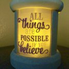 All things Are Possible Cylindrical Table Votive