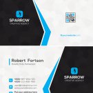 professional blue business card template PSD format