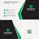 professional green business card template PSD format
