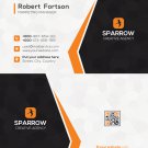 professional Orange business card template PSD format
