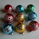 Christmas Xmas Vintage Glass Glitter Ball Ornaments - Lot of 9