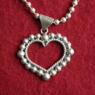 Open Heart Sterling Pendant on Silver Necklace Mexico