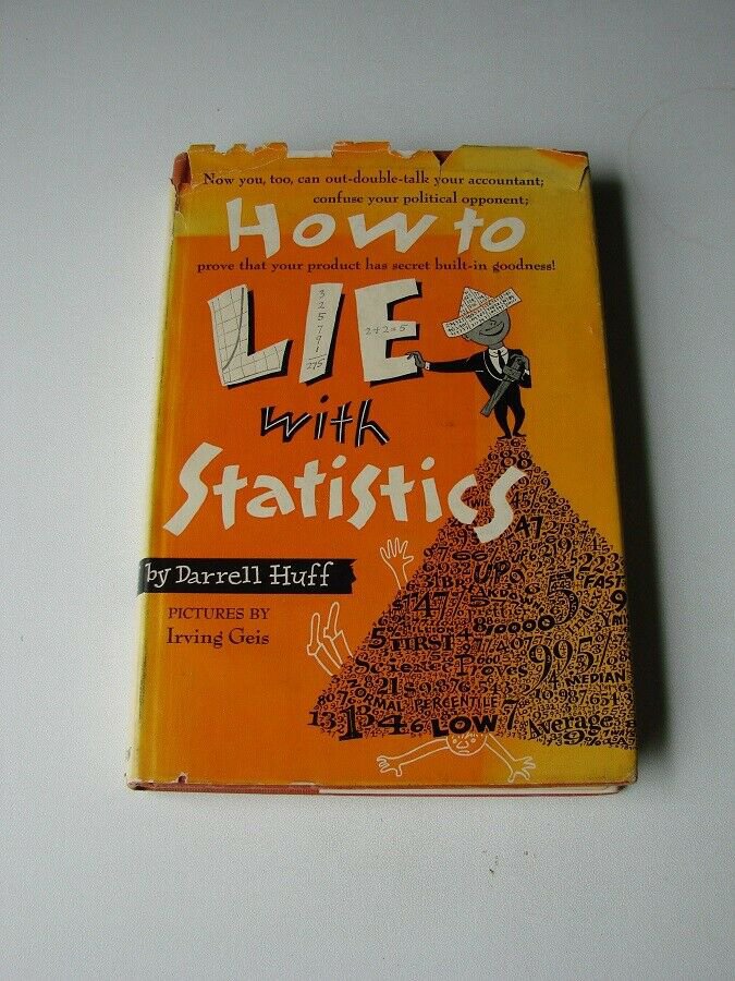 How to Lie with Statistics, Huff, First Edition, 1954 - VG