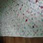 Interlocking Ring Circular Block Quilt, Antique, Hand Sewn, 80" X 101"