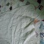 Interlocking Ring Circular Block Quilt, Antique, Hand Sewn, 80" X 101"