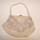 Vintage Hand-Beaded Belgium Floral Design Evening Purse w/ Accessories