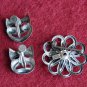 Tragedy Comedy Screw-Post Sterling Earrings & Brooch by Beau