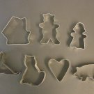 Cookie Cutters: Gingerbread House Teddy Bear Dog Cat etc. - 7 Diff. Vintage