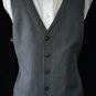 ORIGINAL PENGUIN MUNSINGWEAR JACKET/VEST GRAY LIGHT BLUE PINSTRIPES