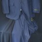 GIOVANNI TESTI HAND TAILORED SUIT WITH ATTACHED VEST NAVY BLUE