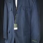 GIOVANNI TESTI HAND TAILORED SUIT WITH ATTACHED VEST NAVY BLUE