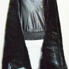 OVER THE SHOULDER SCARF WRAP  TOP & BACK BLACK FUR LIKE  100'' LONG 24'' WIDE