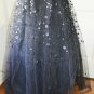 HAUTE COUTURE  HANDMADE  LONG SKIRT  DOUBLE LAYER TULLE  HAND SEWN SEQUIN  LINED  LARGE