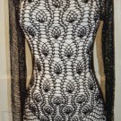 SILK  DESIGNER HANDMADE  CROCHET  V-SHAPE  OPEN SLEEVES DRESS FITS SMALL MEDIUM