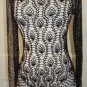 SILK  DESIGNER HANDMADE  CROCHET  V-SHAPE  OPEN SLEEVES DRESS FITS SMALL MEDIUM