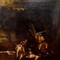 FROM XVII CENTURY - HUNTING SCENE. OIL ON CANVAS. NETHERLANDS.
