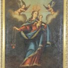 FROM XVII-XVIII CENTURIES. VIRGIN WITH CHILD. OIL ON CANVAS. COLONIAL TIMES