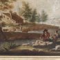 FROM ITALY. XVIII-XIX - LANDSCAPE WITH PEASANTS. OIL ON CANVAS.