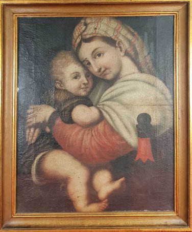 MATERNITY - ITALY - XVII-XVIII CENTURIES - OIL ON CANVAS.