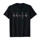 Airplane Pilot Shirt Pilot Heartbeat T Shirt Flying Gift TeeTee Shirt S-2XL