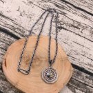 S925 Sterling Silver Necklace Sun God and moon god