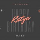 Black and Red Modern Birthday Card PDF
