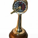 Brass Telegraph Wooden Base Home Decorative Table Collectible Gift 6 inch
