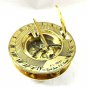 Brass Sundial Compass With Wooden Box Collectible Gift