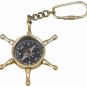 Set of 5 Brass Wheel Compass Keychain Collectible Gift