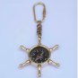 Set of 5 Brass Wheel Compass Keychain Collectible Gift